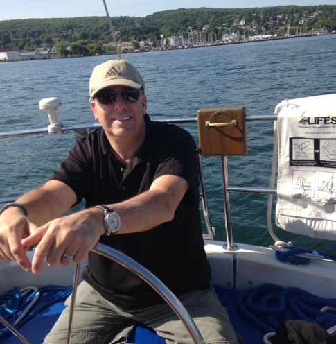 Doctor Rosen on a boat