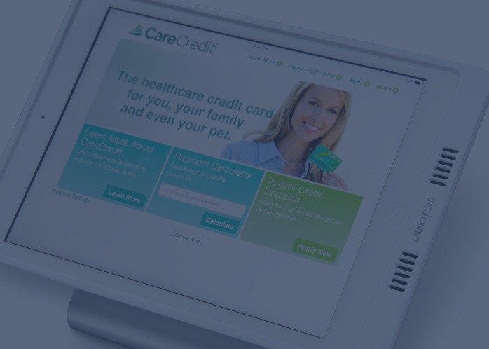 CareCredit application on computer screen