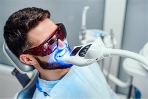 a patient undergoing teeth whitening in Wauwatosa